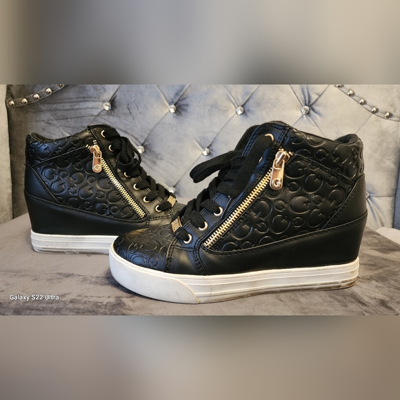 Guess Womens Bending Black Round Toe Lace Up Casual Sneaker Shoes Size 8M - Picture 1 of 6